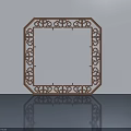 Ornate Hinged Door With Intricate Floral Carved Frame On Smooth Surface