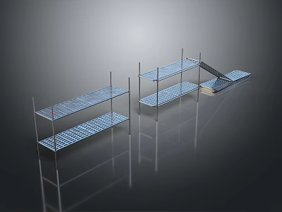 Metal Multi Tier Storage Shelving Units with Simple Design for Garage Warehouse Kitchen 3d model