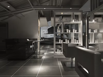 Modern Beauty Hair Salon Interior With Styling Stations And Comfortable Seating 3d model