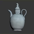 Light Blue Ceramic Teapot With Decorative Lid And Handle For Home Living