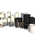 Stylish Candle Lamps In White Black Gray With Various Designs And Labels