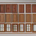 Various Styles Of Wood Grain Cabinet Door Panels With Glass Inlays