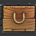 Wooden Pirate Treasure Chest With Skull Logo Metal Clasps Rope Handle And PIRATE'S TREASURE Text