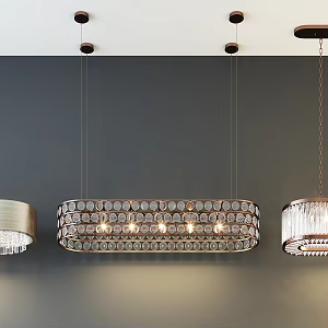 Modern chandelier fashion simple metal chandelier combination 3d model