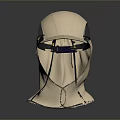 Beige Protective Hood With Transparent Face Shield For Daily Living Supplies