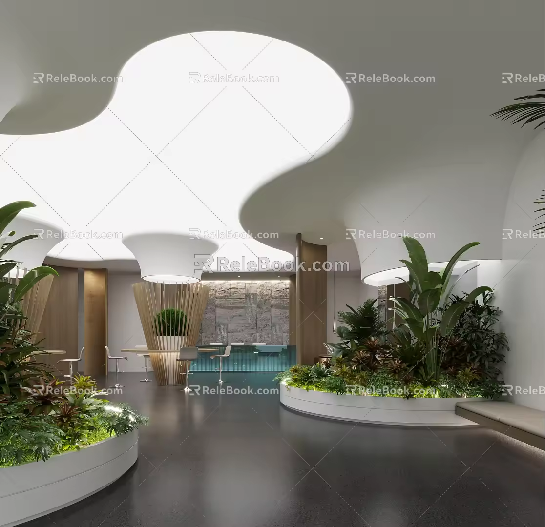 Modern Hall Service Reception Hall 3d model