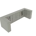 Gray Modern Dresser Storage System With Cabinets Drawers And Open Shelves