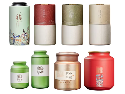 Colorful Ceramic Jars In Various Sizes And Traditional Designs For Storage 3d model