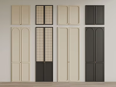 Various Modern Wardrobe Doors With Different Designs And Color Options For Home Interior 3d model
