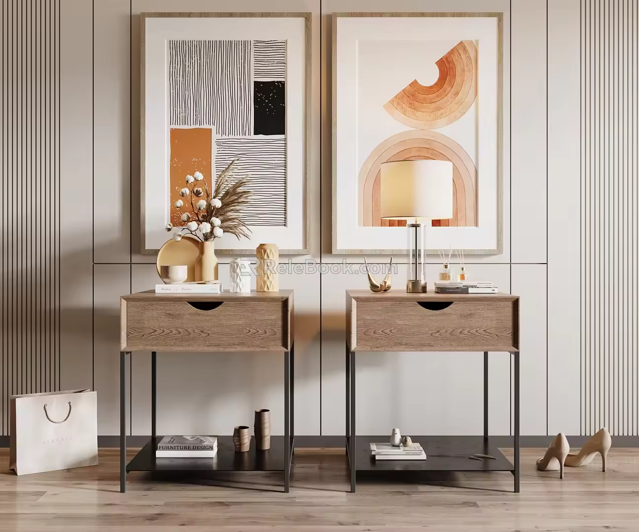 Modern bedside table 3d model