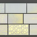 Decorative Ceramic Tiles With Various Patterns And Gray Yellow Textures 3d model