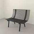 Modern Black Leisure Chair With Slat Back Design And Minimalist Structure