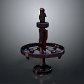 Industrial Mechanical Structure With Circular Base And Vertical Metal Shaft