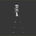 Vintage Digital Camera Mounted On Adjustable Tripod For Photography Needs