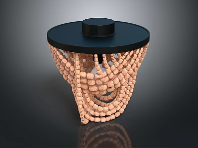 Pink Beaded Hat With Black Base And Intricate Woven Design For Fashion 3d model