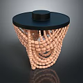 Pink Beaded Hat With Black Base And Intricate Woven Design For Fashion