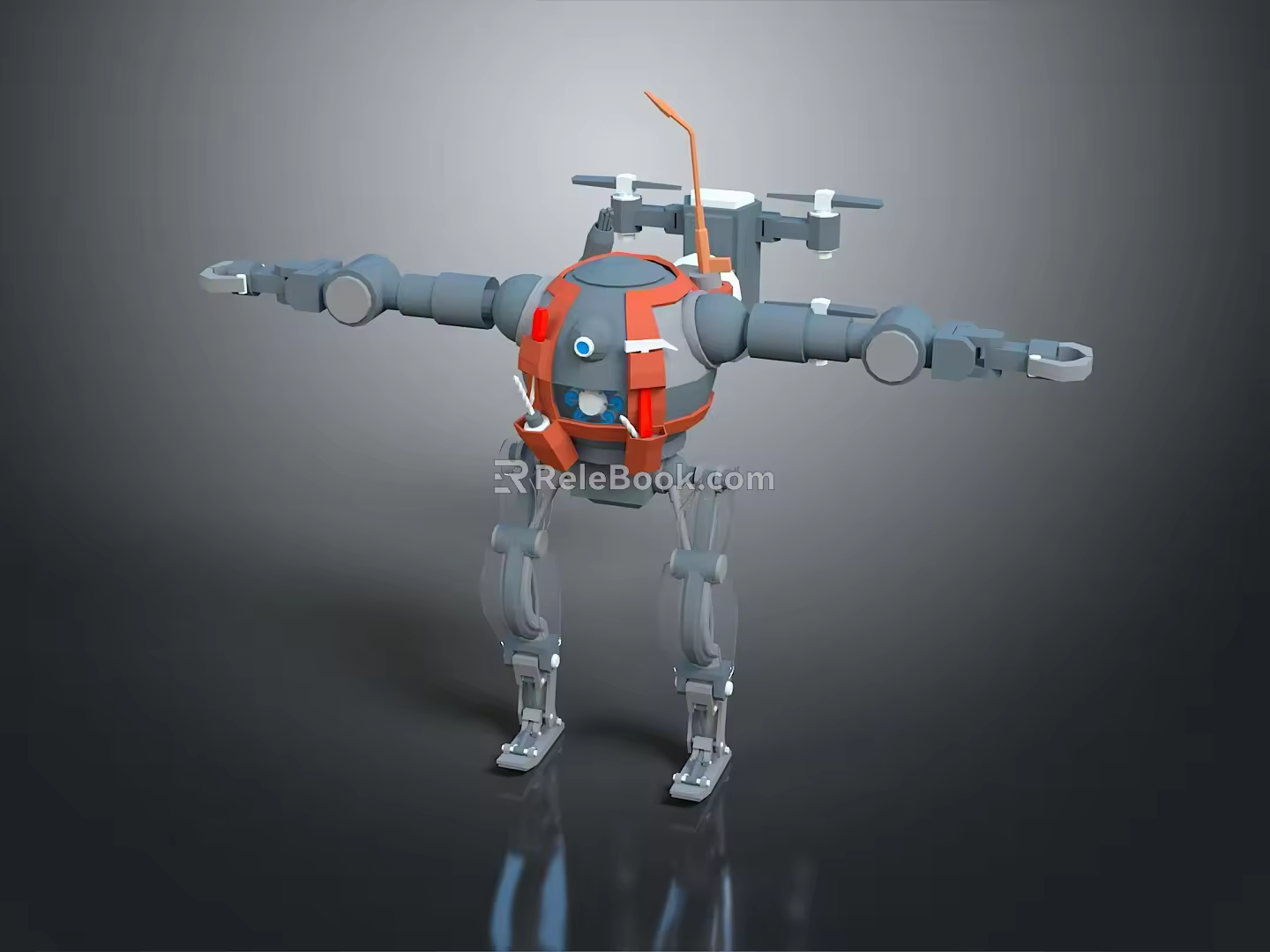 Robot Assistant Small Robot Butler Robot Butler Figure Game Figure 3d model