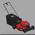 Red And Black Lawn Mower Agricultural Equipment With Push Handle Grass Collection Box And Engine