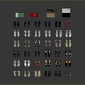 Assorted Women's and Men's Shoes in Various Styles and Colors Arranged Neatly with Boxes