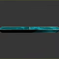 Ornamental Teal Weapon 3D Model With Sharp Top Gear Base And Yellow Spikes