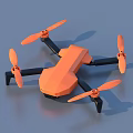 Modern Orange Small Drone With Four Propellers And Black Frame Design 3d model