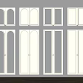 Different Styles of White Wardrobe Doors with Glass Panels and Arched Designs