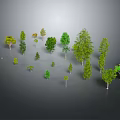 Diverse Green Plants Collection Featuring Different Tree Sizes And Types 3d model