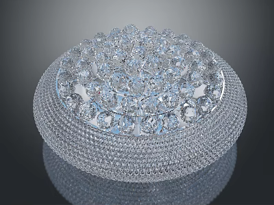 Luxurious Crystal Chandelier Set With Round Design And Layered Sparkling Crystals 3d model