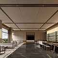 Modern Sales Office Interior With Spacious Layout Sofa Seating Reception Desk And Marble Flooring