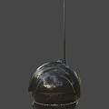 3D Rendered Black Mechanical Style Hat With Spherical Structure And Connecting Wires
