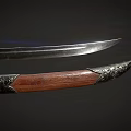 Guarding saber ancient broadsword PBR next generation ancient sword Miao sword Tang sword 3d model