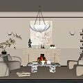 Modern Living Room Interior With Light Beige Sofa Fireplace Marble Coffee Table And Chandelier