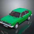 Vintage Green Two Door Coupe With Sleek Body And Retro Design