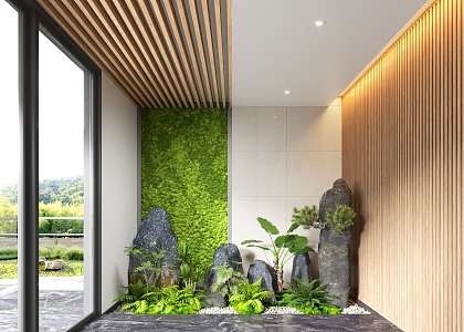 Modern indoor landscaping plant landscaping landscape sketch 3d model