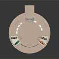 Sleek Circular Control Console With Digital Screen Control Buttons And Smooth Countertop