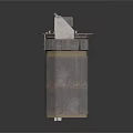 Industrial Metallic Equipment With Pipes Valves Upper Structure And Square Base