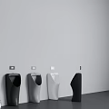 Modern Urinals In Black Gray And White With Sleek Design For Bathroom Interior