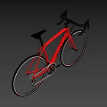 Red TREK Road Bicycle with Black Handlebars and White Rim Wheels