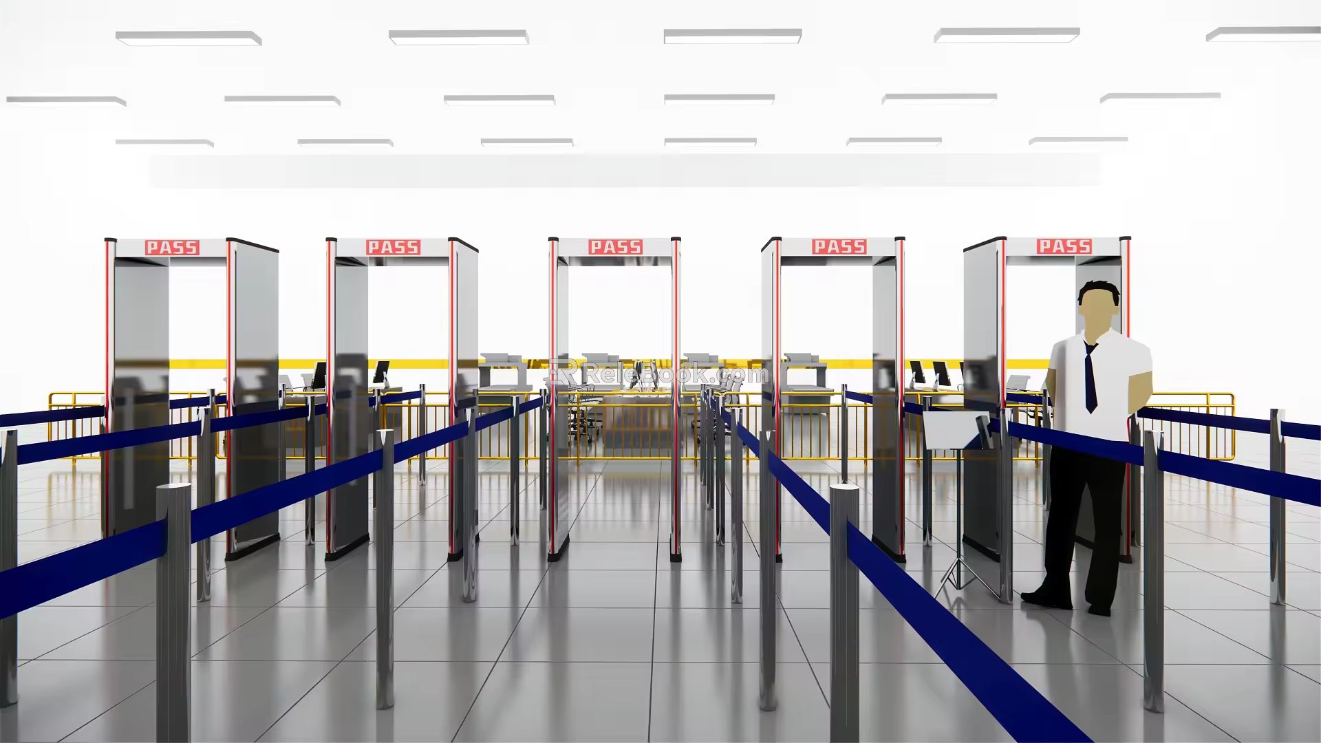Modern security gate Subway entrance security gate 3d model