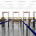 Modern security gate Subway entrance security gate 3d model