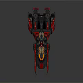 Advanced Cosmic Spaceship With Red Black Hull And Yellow Accent Engines
