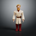 Animated Game Character With Blonde Hair Beard White Robe Brown Belt And Red Boots