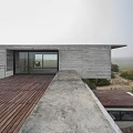 Modern Concrete Detached Villa With Large Glass Windows Terrace And Steps