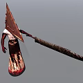 Game Movie Character With Wooden Triangular Plank Head Bloodstained Body And Large Sword