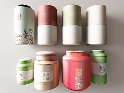 Various Colored Decorative Ceramic Storage Jars With Multiple Ornamental Details 3d model