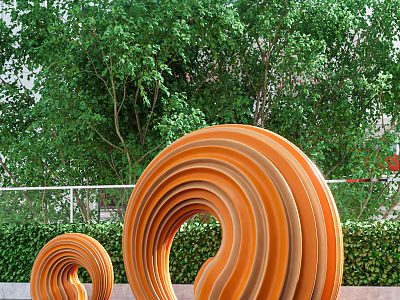 Modern Urban Sculpture Landscape 3d model