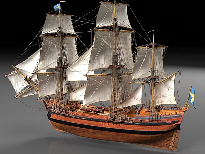 sailing ship warship wooden ship warship 3d model sailing ship warship wooden ship warship 3d model