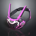 Modern Pink And Black VR Headset With Ergonomic Cushioned Straps Adjustable Design And Tech Features 3d model
