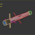 Military Missile With Silver Cylindrical Body Black Stabilizing Fins And Front Warhead