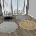 Modern Round Carpet Round Pattern Carpet Combination 3d model